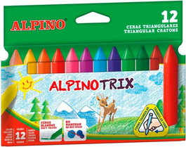 ALPINO Estuche de 12 ceras blandas Alpinotrix colores surtidos