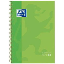 Oxford OXFORD CUADERNO CLASSIC EUROPEANBOOK 1 WRITE&ERASE 80H A4+ 5X5MM MICROPERFORADO T/EXTRADURA VERDE MANZANA (Set de 5)