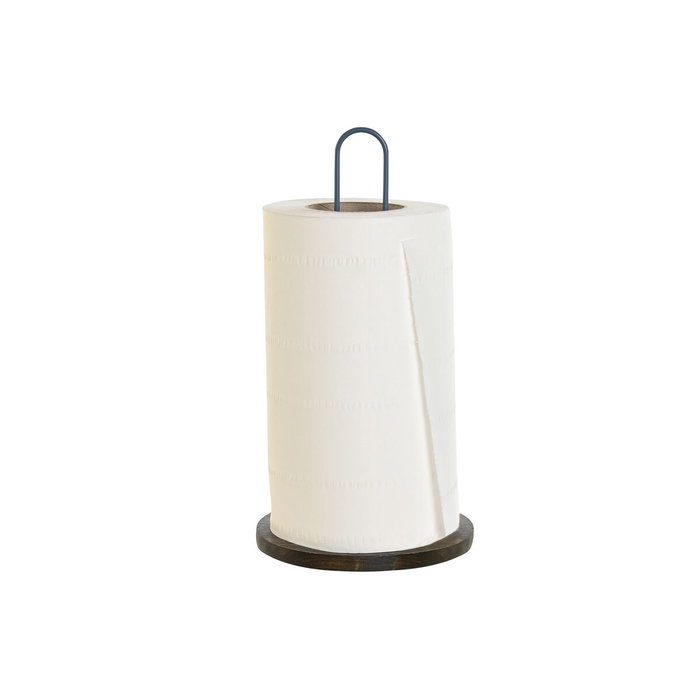 DKD Home Decor Portarrollos de Metal y Rubberwood, Surtido de 2 Unidades (Azul y Blanco)