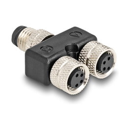 DeLOCK Divisor en Y M8 60577 con codificación A de 4 pines, 1 x macho a 2 x hembra