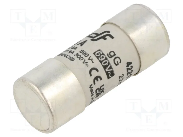 DF ELECTRIC Fusible de cartucho 22x58mm 16A 690VAC 440VDC gG DF ELECTRIC Fusible de cartucho 22x58mm 16A 690VAC 440VDC gG