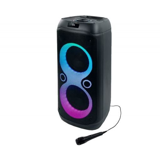 Muse Altavoz Party 72 cm 600W con Bluetooth, USB, Micro SD, Micrófono y Luces LED