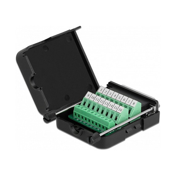 DeLOCK 66267 Conector D-Sub25 a terminal de bloque con carcasa