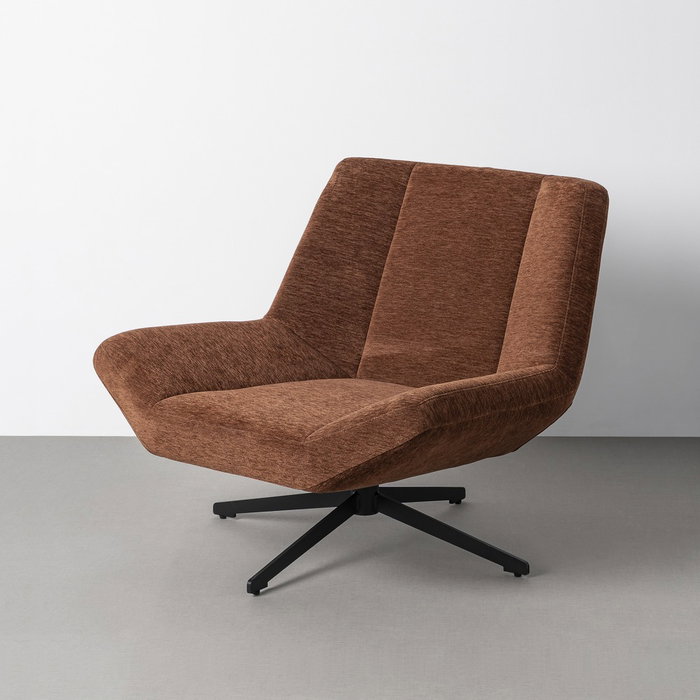 Sillón Giratorio Marrón Oscuro 89 X 86 X 77 cm Sillón Giratorio Marrón Oscuro 89 X 86 X 77 cm
