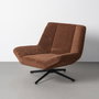 Sillón Giratorio Marrón Oscuro 89 X 86 X 77 cm