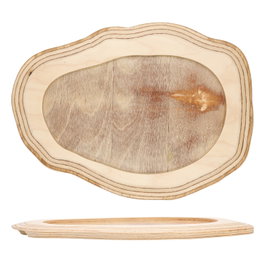 Summa Tabla Fuente Abstract de Madera de Abedul Grande