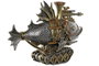 DKD Home Decor Figura de Resina Pez Gris y Multicolor