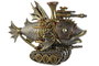 DKD Home Decor Figura de Resina Pez Gris y Multicolor