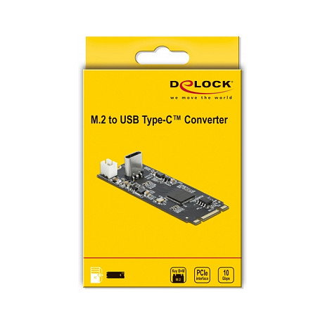 DeLOCK Convertidor M.2 clave B+M a USB Type-C Negro