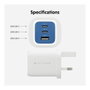 Targus HyperJuice Flex 65W GaN Cargador Azul y Blanco