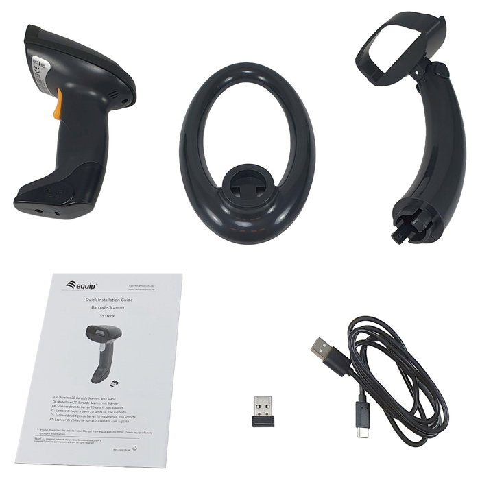 Equip Lector de códigos de barras inalámbrico 351029 1D/2D/QR