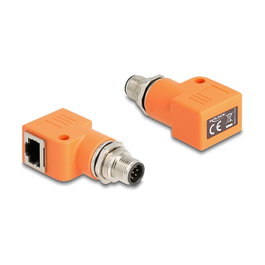 DeLOCK 60627 Adaptador M12 A-codificado 8 Pin a RJ45 Cat.5e Naranja