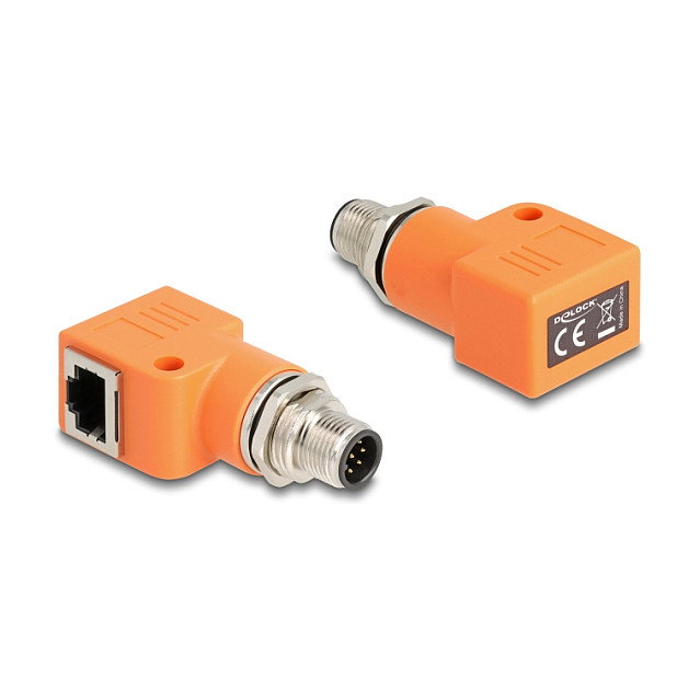 DeLOCK 60627 Adaptador M12 A-codificado 8 Pin a RJ45 Cat.5e Naranja DeLOCK 60627 Adaptador M12 A-codificado 8 Pin a RJ45 Cat.5e Naranja