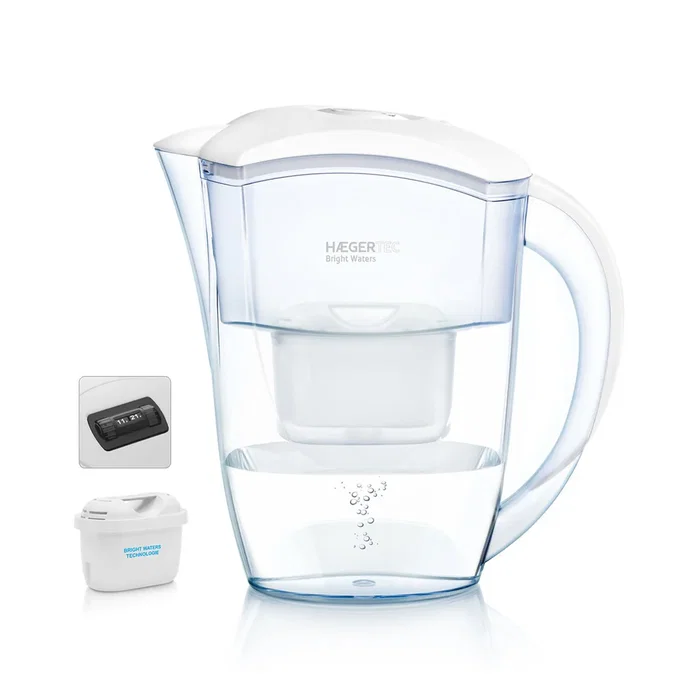 Haeger WJ-24W.004A Filtro de agua para jarras 2,4L Transparente/Blanco - Compatible con Brita Maxtra, Laica, Bosch, BWT