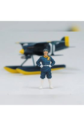 Curtiss R3C-0 Seaplane Model Kit & Donald Curtis Figura Porco Rosso Studio Ghibli 1/48 Scale