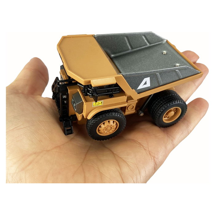 AMEWI 22746 Camión Volquete Miniatura de Metal 1:64 RC 8 Canales RTR para Niños 6+ Años con Luz y Batería Recargable 2.4 GHz