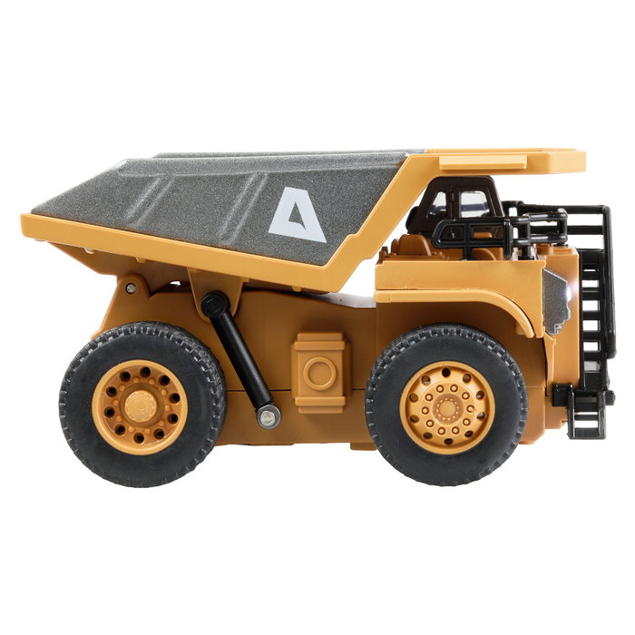 AMEWI 22746 Camión Volquete Miniatura de Metal 1:64 RC 8 Canales RTR para Niños 6+ Años con Luz y Batería Recargable 2.4 GHz