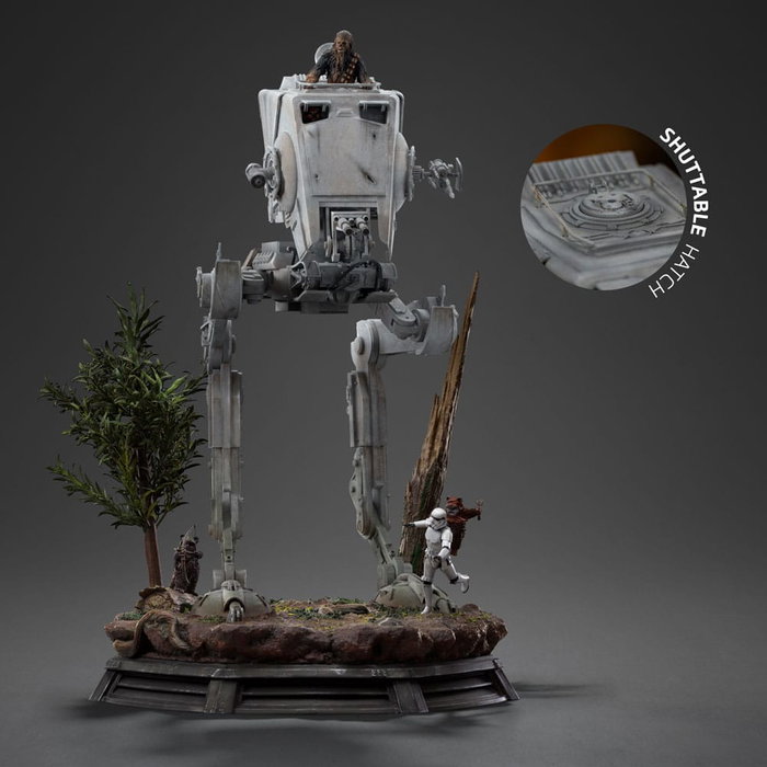Star Wars Estatua 1/20 Demi Art Scale AT-ST and Chewbacca 53 cm