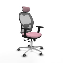 PIQUERAS Y CRESPO Silla de oficina Jorquera Rosa y Gris