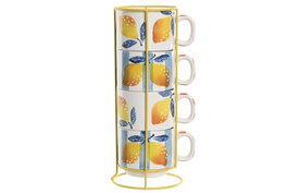 DKD Home Decor Set de Café Limón Colección LIMONES 25