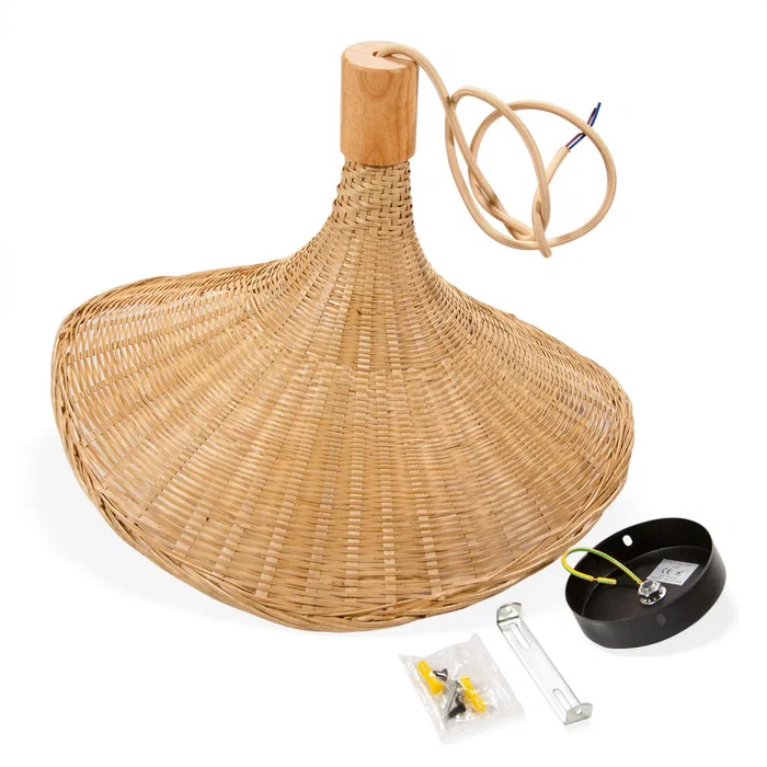 Lámpara Colgante Bambú Itabuna SKD-P80021 Natural Boho-Chic Salón Comedor Dormitorio