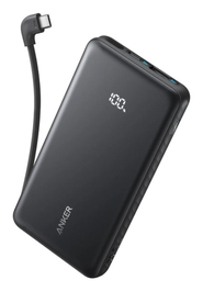 ANKER PowerCore 10000 mAh (A110D) - Batería Externa Portátil de 22.5W, 3 Puertos, Negro