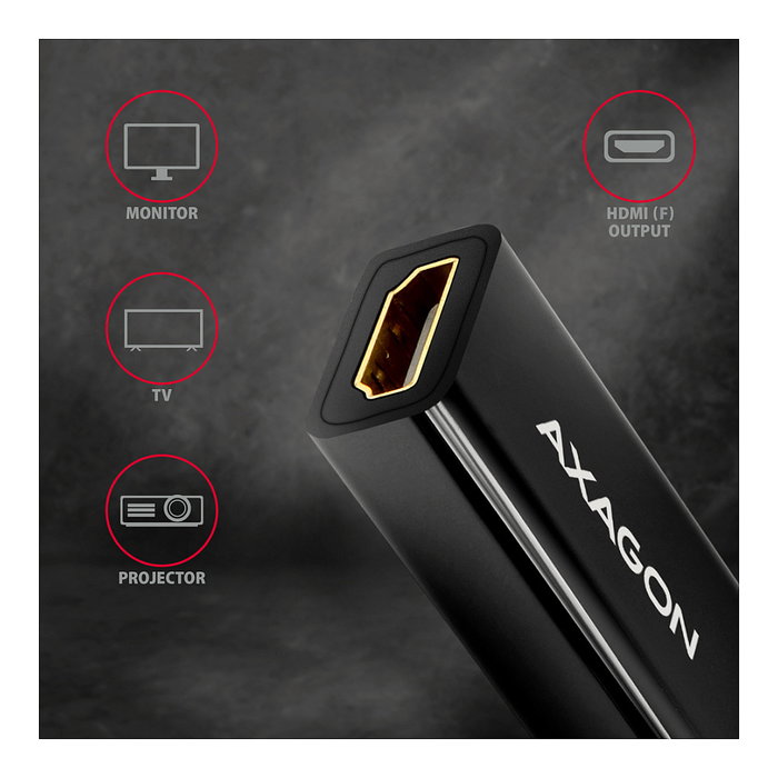 Axagon RVDM-HI14N Adaptador Mini-DisplayPort a HDMI 4K/30 Hz 15 cm negro Axagon RVDM-HI14N Adaptador Mini-DisplayPort a HDMI 4K/30 Hz 15 cm negro