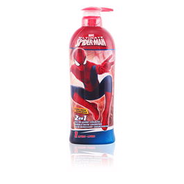 Marvel Spiderman Gel Baño y Champú 2en1 para Niños, Aroma Suave, Limpieza Delicada, 1000 ml