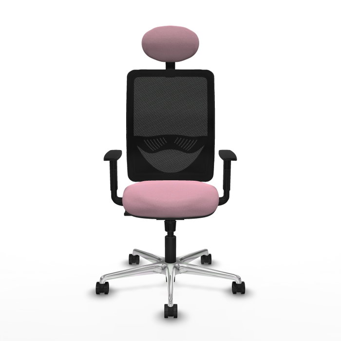 PIQUERAS Y CRESPO Silla de oficina Zulema con mecanismo Sincro, Rosa y Negro