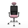 PIQUERAS Y CRESPO Silla de oficina Zulema con mecanismo Sincro, Rosa y Negro