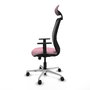 PIQUERAS Y CRESPO Silla de oficina Zulema con mecanismo Sincro, Rosa y Negro