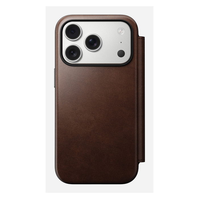 Nomad Modern Leather Folio para iPhone 17 Pro en Marrón Rustic