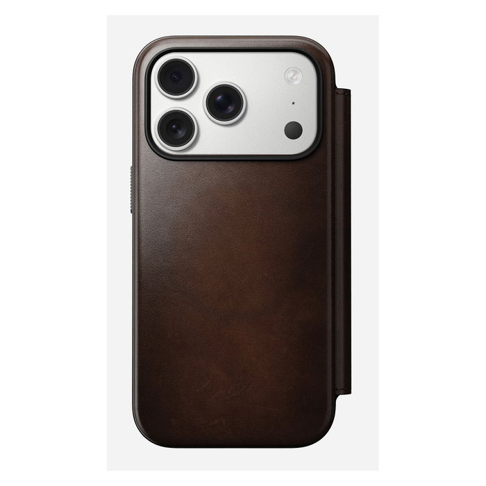 Nomad Modern Leather Folio para iPhone 17 Pro en Marrón Rustic