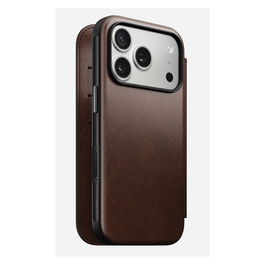 Nomad Modern Leather Folio para iPhone 17 Pro en Marrón Rustic