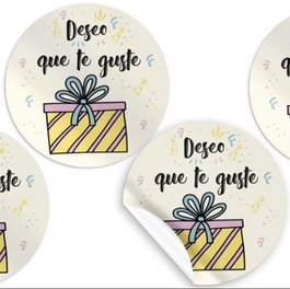 ARGUVAL Rollo de 250 etiquetas redondas de regalo deseo que te guste