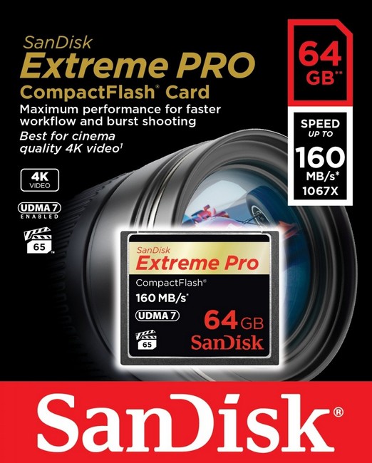 SanDisk 64GB Extreme Pro CF 160MB/s CompactFlash SanDisk 64GB Extreme Pro CF 160MB/s CompactFlash