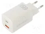 Qoltec Ładowarka sieciowa 65W GaN ULTRA Blanco