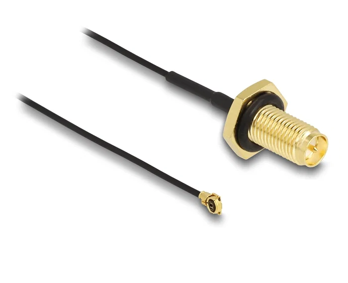 DeLOCK Cable de antena RP-SMA hembra a I-PEX MHF1 macho 1.13, 35 cm