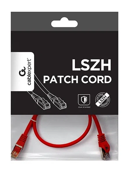 GEMBIRD Cable de red Cat6a S/FTP Rojo 0,5 m