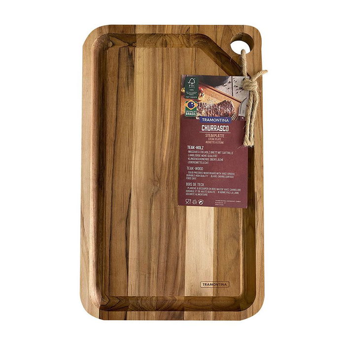 Tramontina Tabla para cortar y servir 40 x 23,3 x 1,8 cm Rectangular Madera de Teca Tramontina Tabla para cortar y servir 40 x 23,3 x 1,8 cm Rectangular Madera de Teca