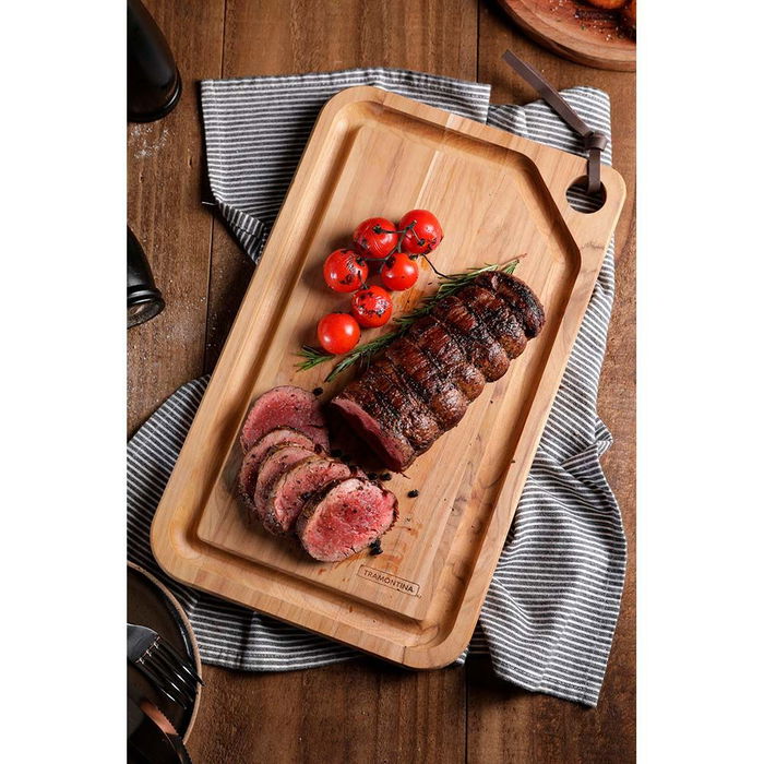 Tramontina Tabla para cortar y servir 40 x 23,3 x 1,8 cm Rectangular Madera de Teca Tramontina Tabla para cortar y servir 40 x 23,3 x 1,8 cm Rectangular Madera de Teca
