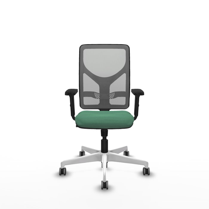 PIQUERAS Y CRESPO Silla de oficina Motilla con mecanismo Sincro, Verde esmeralda y Gris