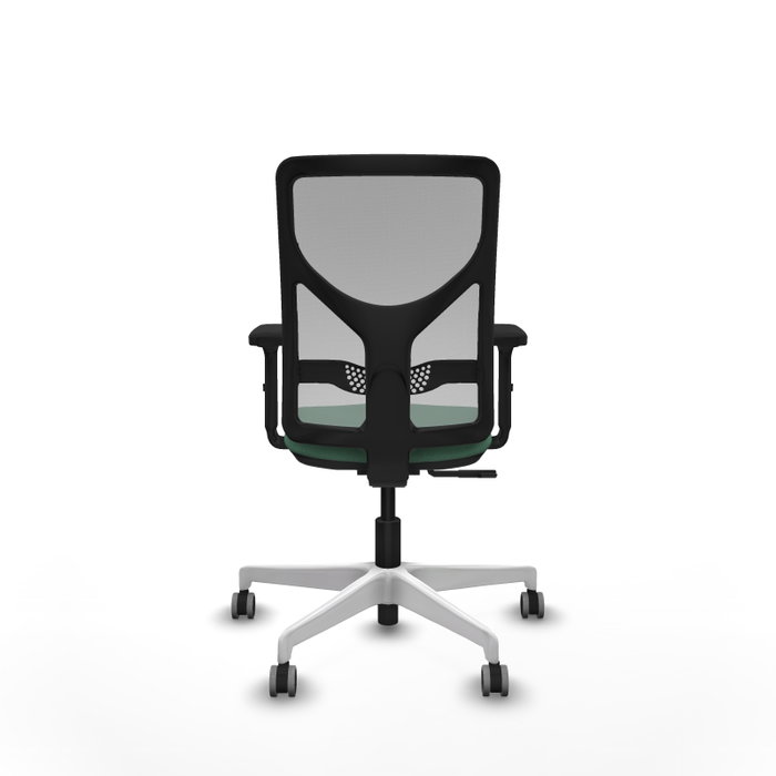 PIQUERAS Y CRESPO Silla de oficina Motilla con mecanismo Sincro, Verde esmeralda y Gris