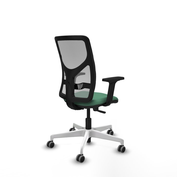 PIQUERAS Y CRESPO Silla de oficina Motilla con mecanismo Sincro, Verde esmeralda y Gris