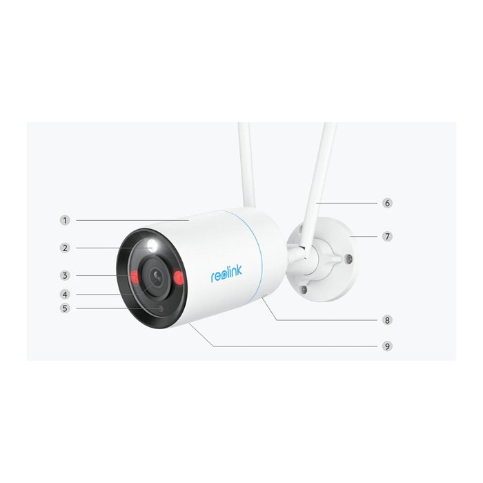 Reolink W330 - Cámara de Seguridad IP WiFi para Interior y Exterior, 8 MP 4K, Visión Nocturna 30m, Conectividad WiFi y Cableada, Blanco