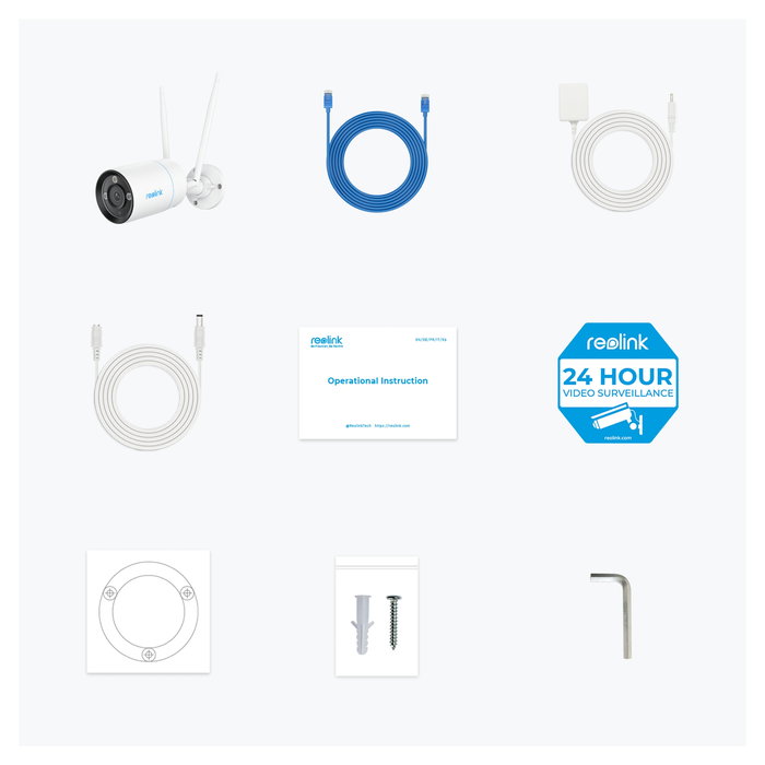 Reolink W330 - Cámara de Seguridad IP WiFi para Interior y Exterior, 8 MP 4K, Visión Nocturna 30m, Conectividad WiFi y Cableada, Blanco
