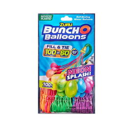 Zuru Globos de Agua Bunch O Balloons Neón Splash - 100+ Globos Autocerrables de Colores Surtidos para Verano