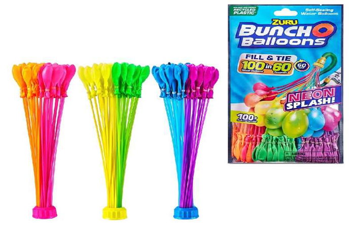 Zuru Globos de Agua Bunch O Balloons Neón Splash - 100+ Globos Autocerrables de Colores Surtidos para Verano Zuru Globos de Agua Bunch O Balloons Neón Splash - 100+ Globos Autocerrables de Colores Surtidos para Verano