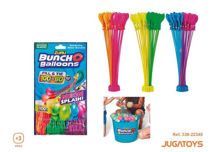 Zuru Globos de Agua Bunch O Balloons Neón Splash - 100+ Globos Autocerrables de Colores Surtidos para Verano Zuru Globos de Agua Bunch O Balloons Neón Splash - 100+ Globos Autocerrables de Colores Surtidos para Verano