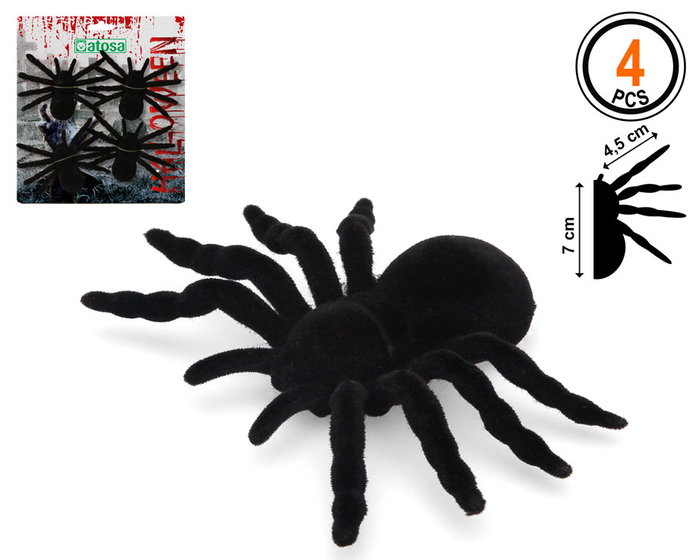 Tarántula De Peluche Negra 7 cm Para Decoración De Halloween Tarántula De Peluche Negra 7 cm Para Decoración De Halloween